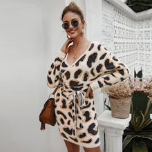 Load image into Gallery viewer, Autumn Winter Knitted Dress Women Full Sleeve Solid Dresses Sweet Slim Adjust Waist Women Dress Casual Hip Dress