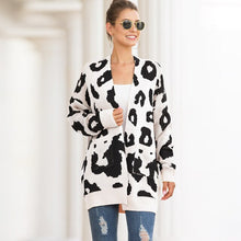 Load image into Gallery viewer, Autumn Winter New Products 2021 Sweater Women Mid-length Double Pocket Leopard Print Cardigan Long-sleeved Jacket Women&#39;s Jacket