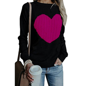 Autumn Winter New Style 2021 Women's Knitted Sweater Casual Loose Fashion Pullover Women's Plus Size Love Sweater Women