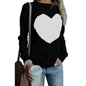 Autumn Winter New Style 2021 Women's Knitted Sweater Casual Loose Fashion Pullover Women's Plus Size Love Sweater Women