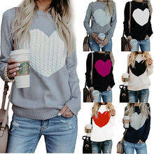 Load image into Gallery viewer, Autumn Winter New Style 2021 Women&#39;s Knitted Sweater Casual Loose Fashion Pullover Women&#39;s Plus Size Love Sweater Women