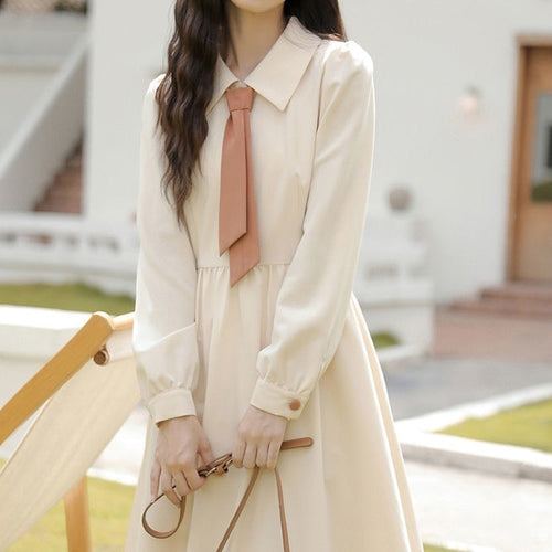 Autumn Winter Vintage Shirt Dress Women Patchwork Slim Elegant Party Midi Dress Female Solid Korean Fashion Designer Dress 2021