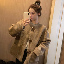Load image into Gallery viewer, Autumn Winter Warm Fur Coat Women Solid Casual Loose Kawaii Overcoat Female Korean Fashion Pocket Short Outwear Jacket 2021 New