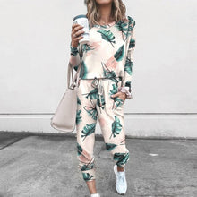 Load image into Gallery viewer, Autumn Winter Women&#39;s Print Leisure Two Piece Suit Home Loose Sports Fashion Leisure Suit Fashion Top And Pants S-3XL