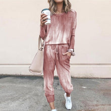 Load image into Gallery viewer, Autumn Winter Women&#39;s Print Leisure Two Piece Suit Home Loose Sports Fashion Leisure Suit Fashion Top And Pants S-3XL