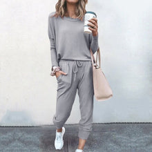 Load image into Gallery viewer, Autumn Winter Women&#39;s Print Leisure Two Piece Suit Home Loose Sports Fashion Leisure Suit Fashion Top And Pants S-3XL