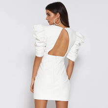 Load image into Gallery viewer, Autumn Women&#39;s Sexy Open Back V-neck Princess Sleeve Women Party Beach White Bodycon Dress Elegant Ladies Dresses Clothes Gothic