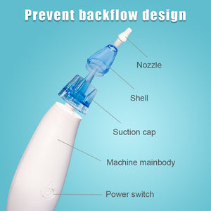 Baby Nasal Aspirator Electric Safe Hygienic Nose Cleaner Silicone Snot Sucker For Newborn Infant Toddler Child Kid 2 Adjustment