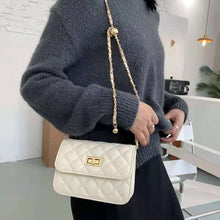 Load image into Gallery viewer, Bag handbags 2021 new simple and fashionable rhombic shoulder messenger chain bag western style small fragrance pu female bag tr