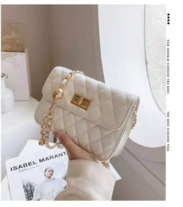 Bag handbags 2021 new simple and fashionable rhombic shoulder messenger chain bag western style small fragrance pu female bag tr