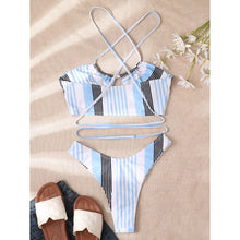 Load image into Gallery viewer, Bandage Bikinis 2021 Sexy Women Swimsuit Swimwear Female Brazilian Thong Patchwork Bather Bikini Set Biquini Bathing Suit Beach