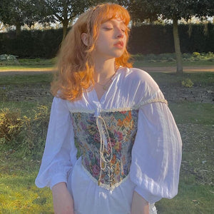 Beach Summer Boho Floral Crop Top Women Print Backless Sexy Vintage Bustiers Crop Korean Chic Casual High Street Halter Top 2021