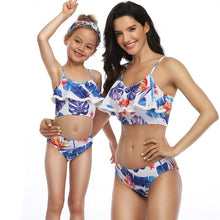 Load image into Gallery viewer, Beachwear 2021 Split Print Parent-Child Swimsuit Ruffled Bikinis Set  Mother And Daughter Swimwear Sexy Bathing Suit Family Look