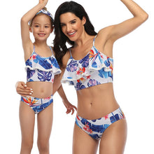 Load image into Gallery viewer, Beachwear 2021 Split Print Parent-Child Swimsuit Ruffled Bikinis Set  Mother And Daughter Swimwear Sexy Bathing Suit Family Look