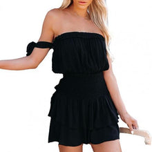Load image into Gallery viewer, Beachwear Holiday Mini Dress Women 2021 Summer New Arrivals Waist Fashion Ruffled Off-The-Shoulder And Chest-Wrapped Short Dress