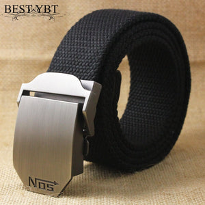 Best YBT Unisex tactical belt Top quality 4 mm thick 3.8 cm wide casual canvas belt Outdoor Alloy Automatic buckle men Belt