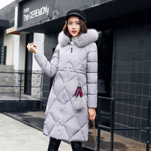 Load image into Gallery viewer, Big Fur Winter Coat Thickened Parka Women Stitching Slim Long Winter Coat Down Cotton Ladies Down Parka Down Jacket Women