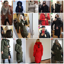 Load image into Gallery viewer, Big Fur Winter Coat Thickened Parka Women Stitching Slim Long Winter Coat Down Cotton Ladies Down Parka Down Jacket Women