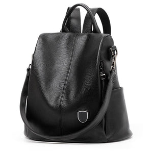 Big handbag new leather head layer cowhide backpack women&#39;s multifunctional backpack