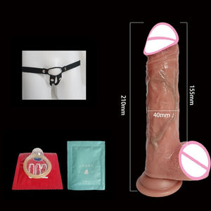 Big strap on dildo realistic penis with suction cup soft skin feels dildos sex toys for women no vibrator female masturbation