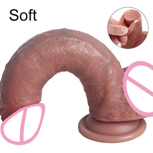 Big strap on dildo realistic penis with suction cup soft skin feels dildos sex toys for women no vibrator female masturbation