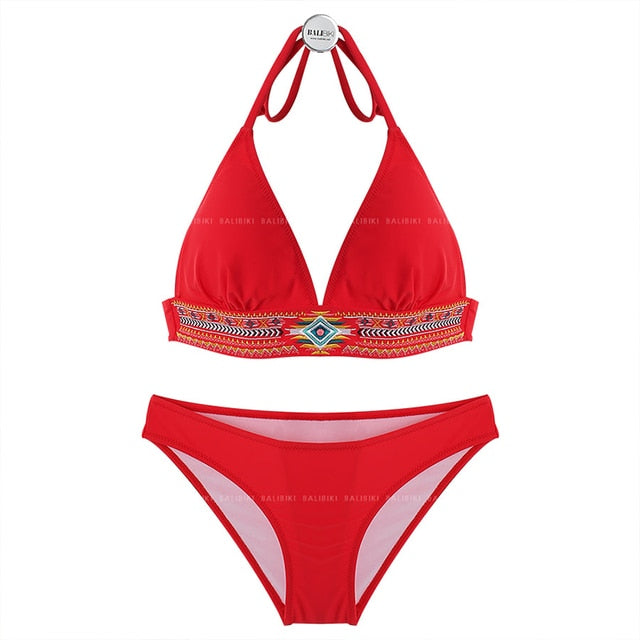 Bikini Set Swimwear Women Halter Biknis Padded Bathing Suit Sexy Brazilian Bikini Summer Beachwear For Asian