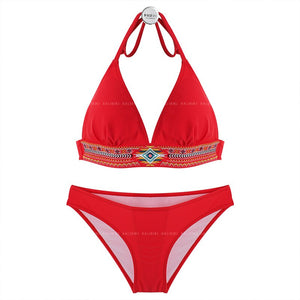 Bikini Set Swimwear Women Halter Biknis Padded Bathing Suit Sexy Brazilian Bikini Summer Beachwear For Asian