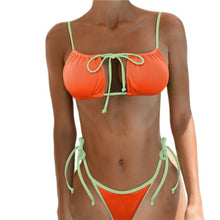 Load image into Gallery viewer, Bikini Swimsuit Beachwear Swimsuit Separate High Waist Bikini Solid Color Thin Sling Backless Conservative