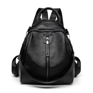 Black Backpack for Women Genuine Leather Cowhide Bagback Girl Commuter Bags Small Cute Travel Bag 2023 New Fashion Design Luxury