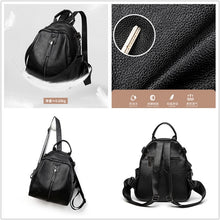 Load image into Gallery viewer, Black Backpack for Women Genuine Leather Cowhide Bagback Girl Commuter Bags Small Cute Travel Bag 2023 New Fashion Design Luxury