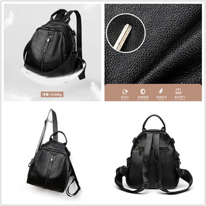 Black Backpack for Women Genuine Leather Cowhide Bagback Girl Commuter Bags Small Cute Travel Bag 2023 New Fashion Design Luxury
