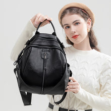 Load image into Gallery viewer, Black Backpack for Women Genuine Leather Cowhide Bagback Girl Commuter Bags Small Cute Travel Bag 2023 New Fashion Design Luxury