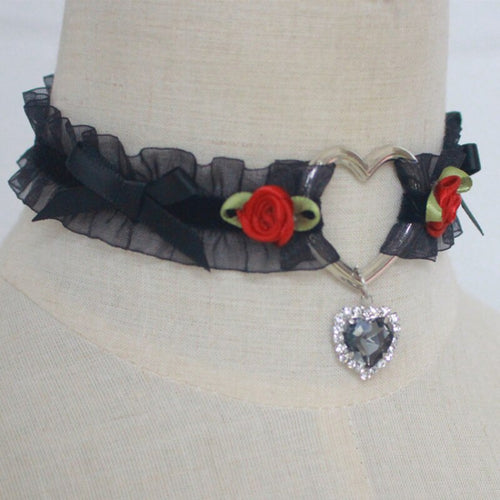 Black Lace Choker Collar Vintage Women Wedding Cheap Jewelry Fashion Dark Gothic Style Crystal Tassel Tattoo Choker Necklace