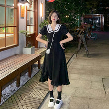 Load image into Gallery viewer, Black Princess Elegant Sweet Dress Women 2021 Summer Slim Korean Designer Party Kawaii Dress Female High Waist Causal Sundress