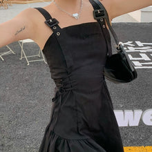 Load image into Gallery viewer, Black Spaghetti Strap Robe Goth Women Summer 2021 Elegant Sexy Party Irregular Gothic Long Dress Korean Style Clothes Vestidos