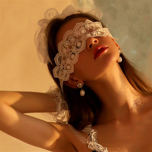 Black White Lace Transparent Erotic Accessories Bandage Strap Eye Covers Eye Masks Women Sexy Lingerie Cosplay Costumes