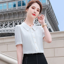 Load image into Gallery viewer, Blouse Women 2021 Summer Chiffon Shirts Blouse Tops Fashion Casual  Loose short  sleeve Blouses Femme Blusa plus size