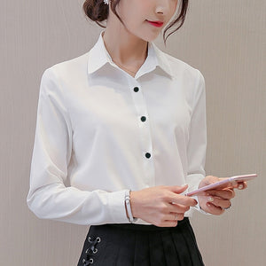 Blouse Women Chiffon Office Career Shirts Tops 2018 Fashion Casual Long Sleeve Blouses Femme Blusa