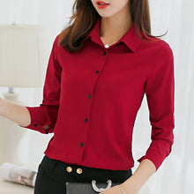 Load image into Gallery viewer, Blouse Women Chiffon Office Career Shirts Tops 2018 Fashion Casual Long Sleeve Blouses Femme Blusa