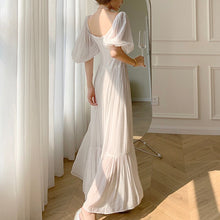 Load image into Gallery viewer, Bohemian Vintage Puff Sleeve White Long Robe Women Summer Elegant Party Dresses Fashion Square Collar Vacation Vestidos De Mujer