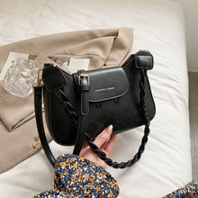 Load image into Gallery viewer, Bolsa de axila feminina com linha de bordado, bolsa pequena de couro transversal para mulheres, tira de ombro feminina, bolsas d