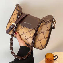 Load image into Gallery viewer, Bolsa de axila feminina com linha de bordado, bolsa pequena de couro transversal para mulheres, tira de ombro feminina, bolsas d