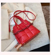 Load image into Gallery viewer, Bolsa de mão feminina quadrada  bolsa de ombro moderna, couro pu de alta qualidade, bolsa carteiro