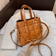 Load image into Gallery viewer, Bolsa de mão feminina quadrada  bolsa de ombro moderna, couro pu de alta qualidade, bolsa carteiro