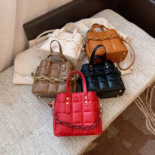 Load image into Gallery viewer, Bolsa de mão feminina quadrada  bolsa de ombro moderna, couro pu de alta qualidade, bolsa carteiro