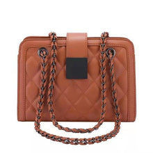 Load image into Gallery viewer, Bolsa de ombro de couro de couro preto pequeno do plutônio para as mulheres  inverno marca corrente designer bolsas de mão t