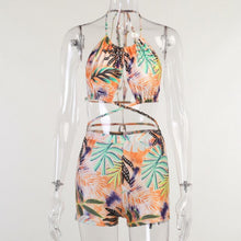 Load image into Gallery viewer, Brazilian Swimsuit 2 Piece Set Sexy Swimwear Halterneck Crop Top And Shorts Suit Swimsuits Beachwear Summer Vacation Outfits
