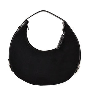 Brushed fabric handbag Women&#39;s half moon shoulder bag dumpling bag Fashion casual armpit bag Women&#39;s bag