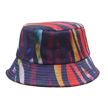 Load image into Gallery viewer, Bucket Hat Multicolor Stripes Pattern Hat Sunscreen Adjustable Packable Wide Brim Cap Fisherman Beach Travel Fashion Outdoor Cap