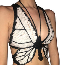 Load image into Gallery viewer, Butterfly Camis Backless Halter Crop Top Female Camisole Summer Streetwear Sleeveless Sexy Hot Erotic Cross Top Solid Women